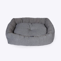 Rustic Stripes Grey Snuggle Dog Bed by Danish Design