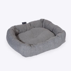 Rustic Stripes Grey Snuggle Dog Bed by Danish Design