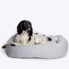 Rustic Stripes Grey Snuggle Dog Bed by Danish Design