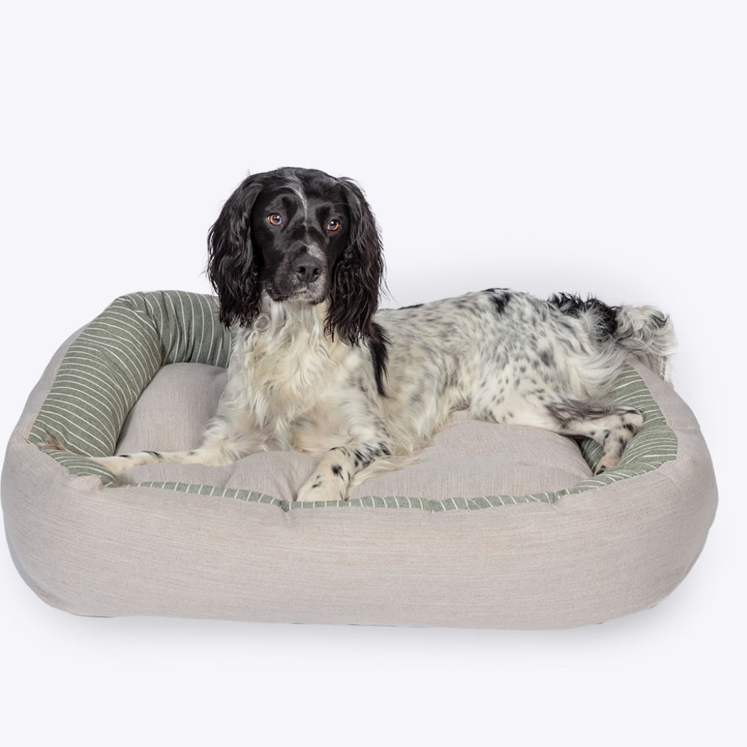Rustic Stripes Sage Snuggle Dog Bed by Danish Design
