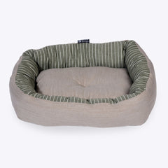 Rustic Stripes Sage Snuggle Dog Bed by Danish Design