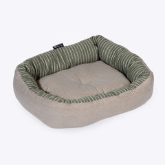 Rustic Stripes Sage Snuggle Dog Bed by Danish Design