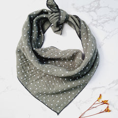 Sage Dots Muslin Dog Bandana