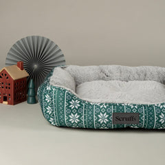 Santa Paws Green Christmas Box Dog Bed