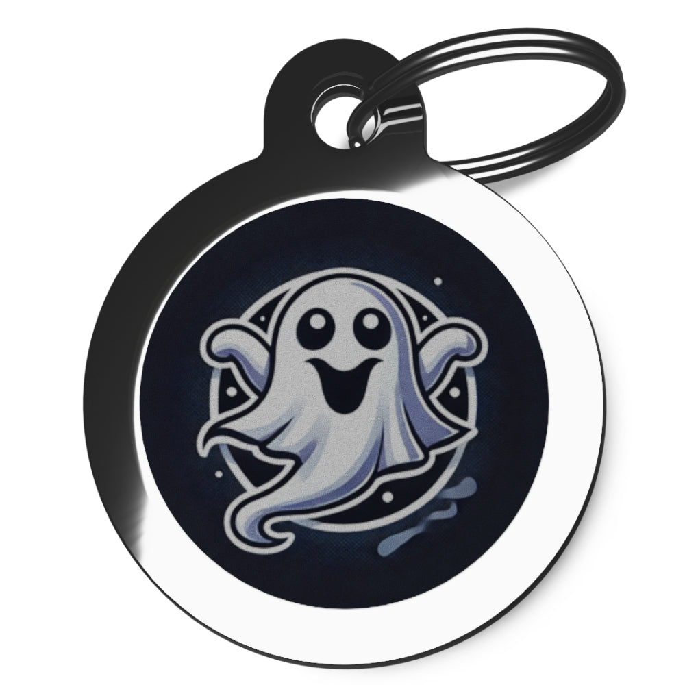 Scary Ghost Dog ID Tag