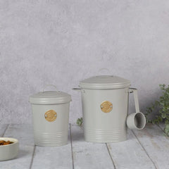 Scruffs Cantina Steel Storage Pet Food & Treat Canister Set - Light Grey