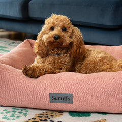 Seattle Box Dog Bed - Coral Pink Scruffs
