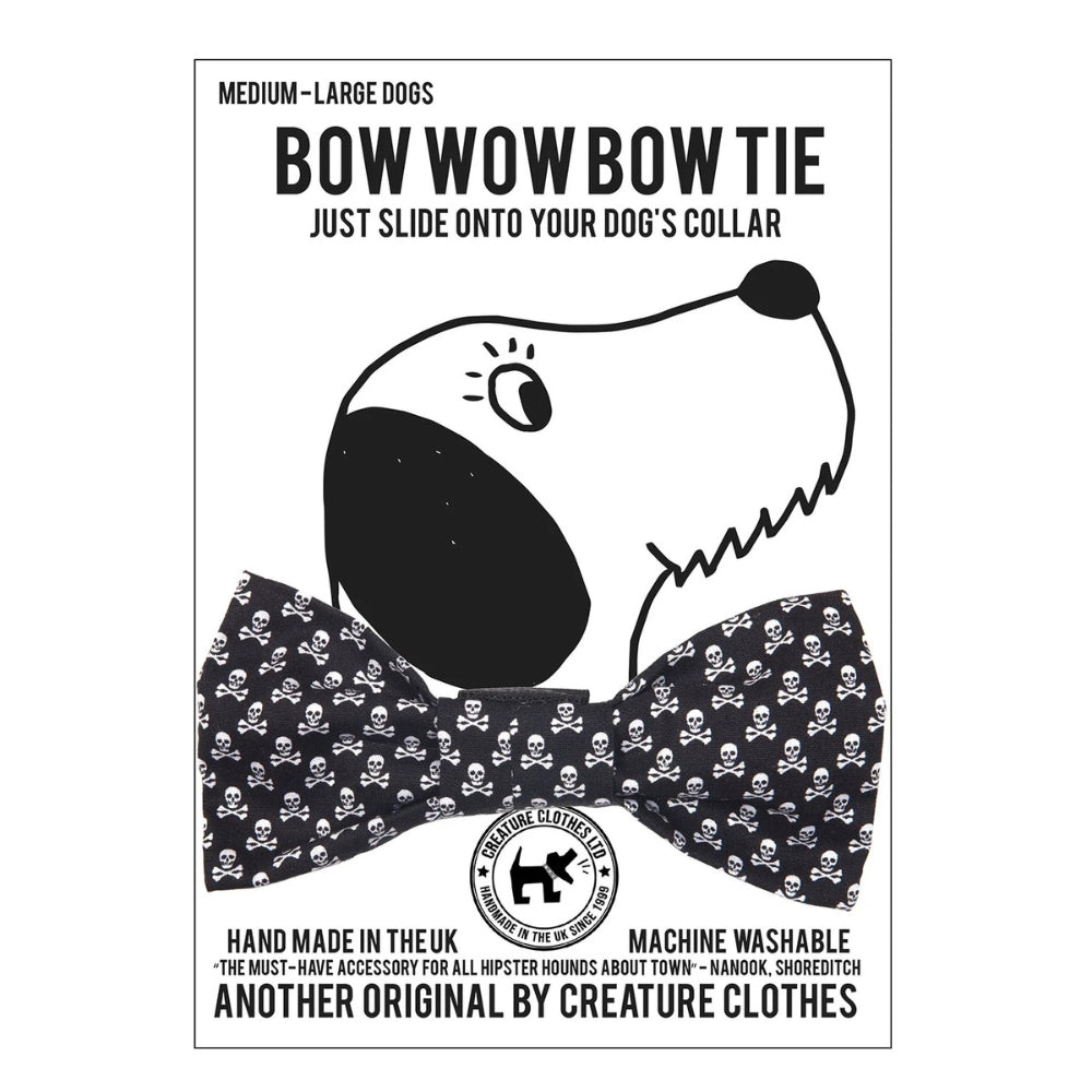 Skull and Crossbones Dog Bow Tie