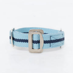 All-Terrain Canvas Dog Collar - Sky Blue / Navy