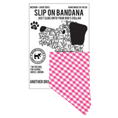 Creature Clothes Slip On Dog Bandana Pink Gingham