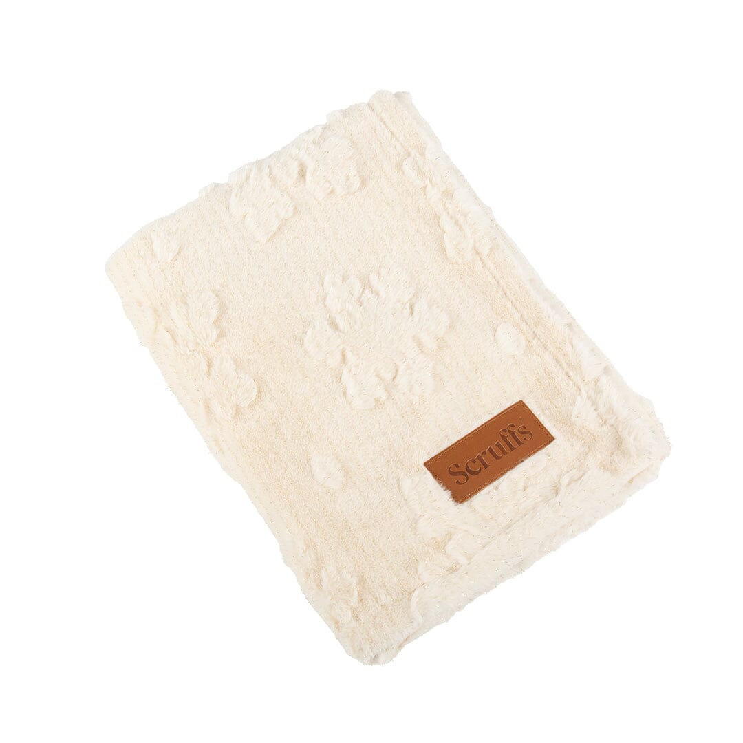 Snowflake Shimmer Pet Blanket - Cream