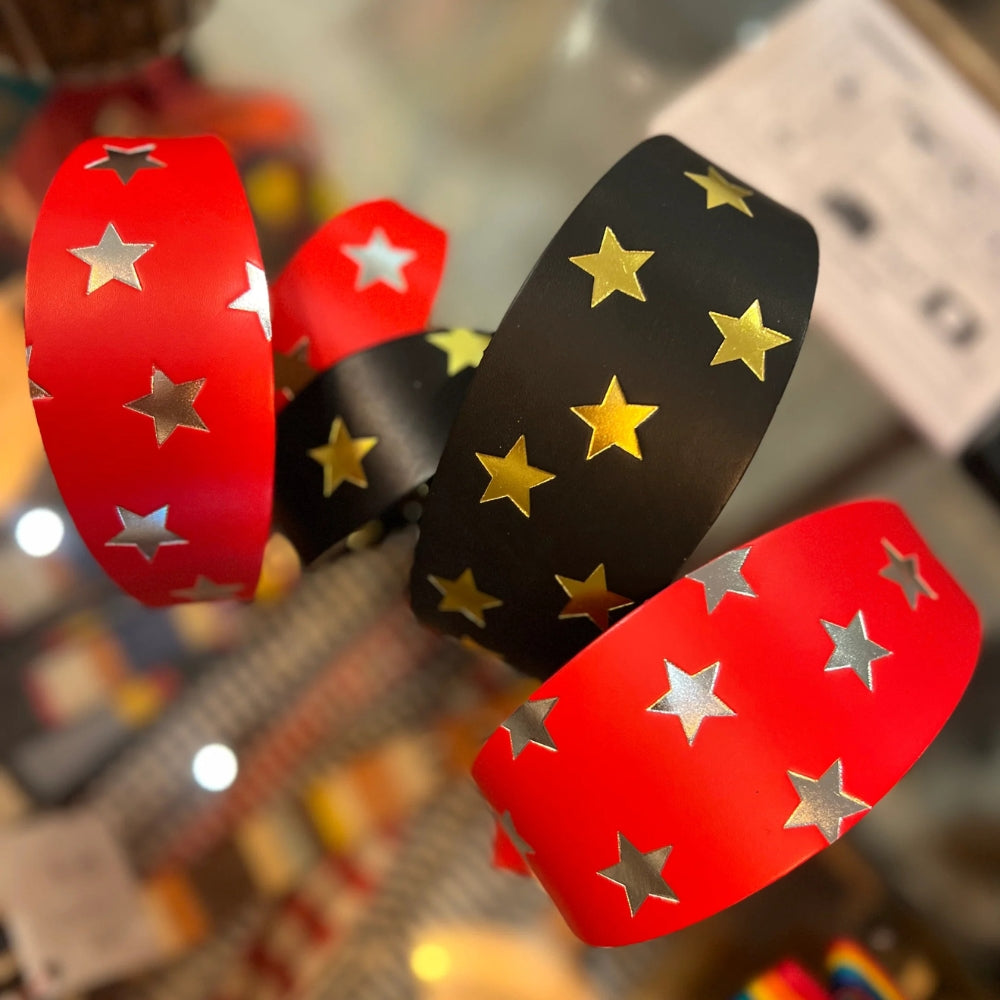 Star Print Leather Dog Collars
