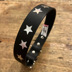 Star Print Leather Dog Collars