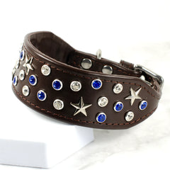 Starry Night Bespoke Italian Greyhound Collar by Petiquette