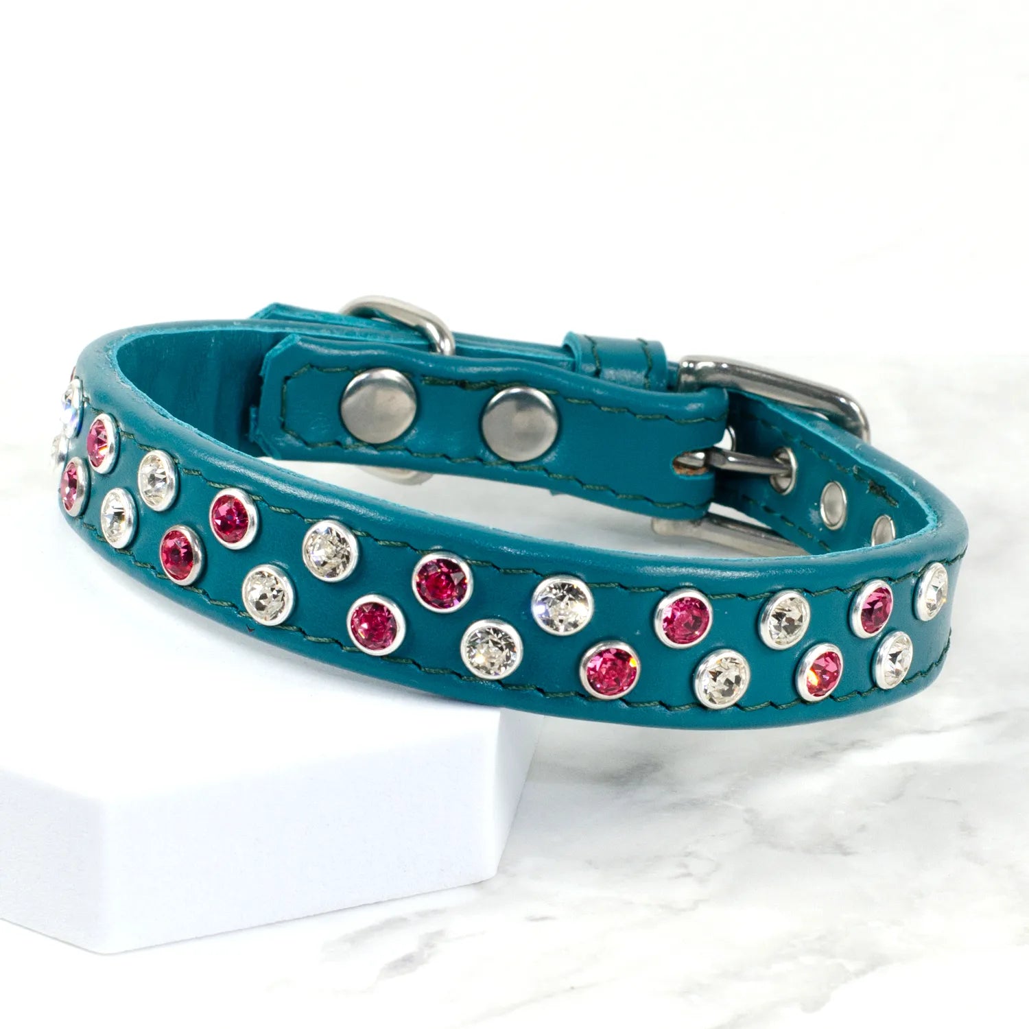 Tilted Brilliance Rhinestone Dog Collar by Petiquette