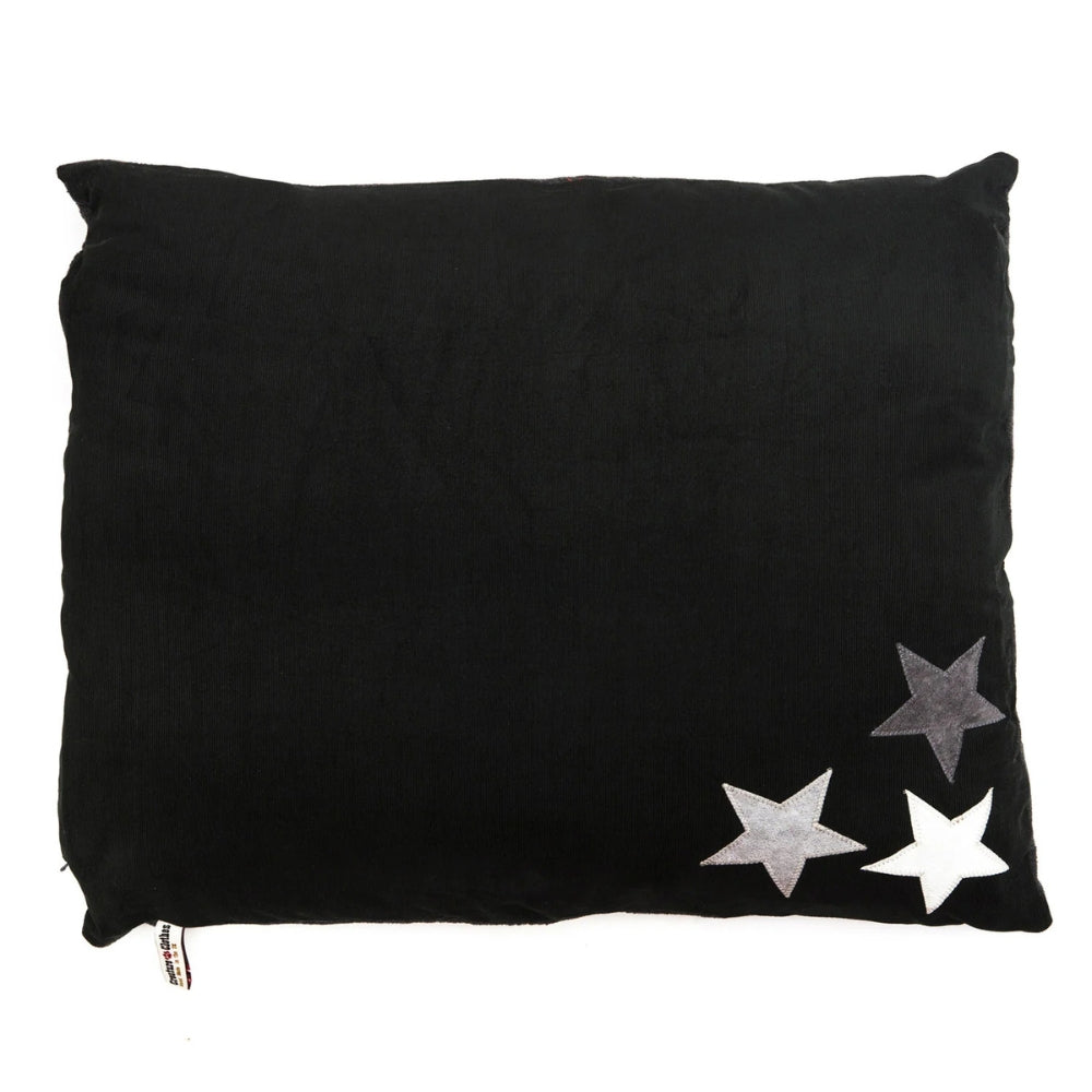 Triple Star Dog Bed in Charcoal Black Velvet