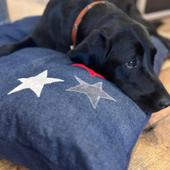 Triple Star Dog Bed in Denim