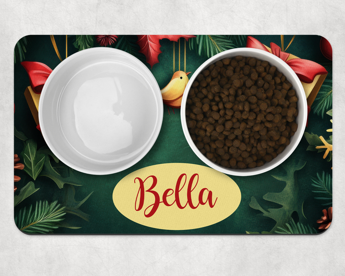 Personalised Christmas Hanging Gifts Dog Bowl Placemat