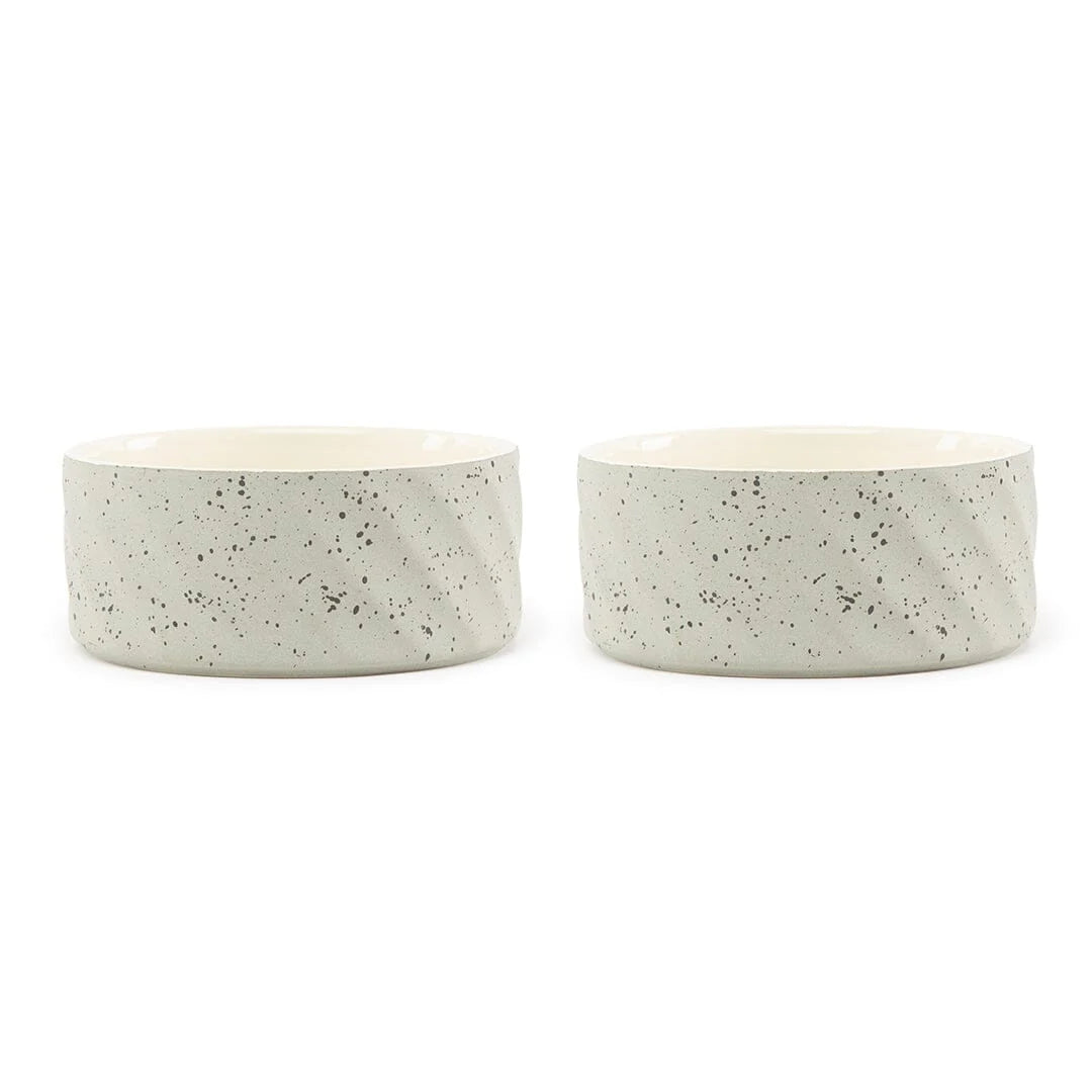 Zen 2 Piece Dog Bowl Food & Water Bowl Set - Grey