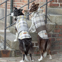 Bowl and Bone Brown Tweed Leaf Dog Coat