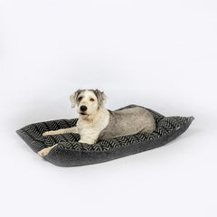Charcoal Arrows Sherpa Fleece Deep Duvet Dog Bed | Danish Design
