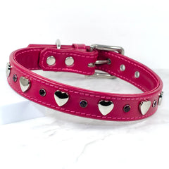 Chrome Heart Studded Rhinestone Dog Collar by Petiquette