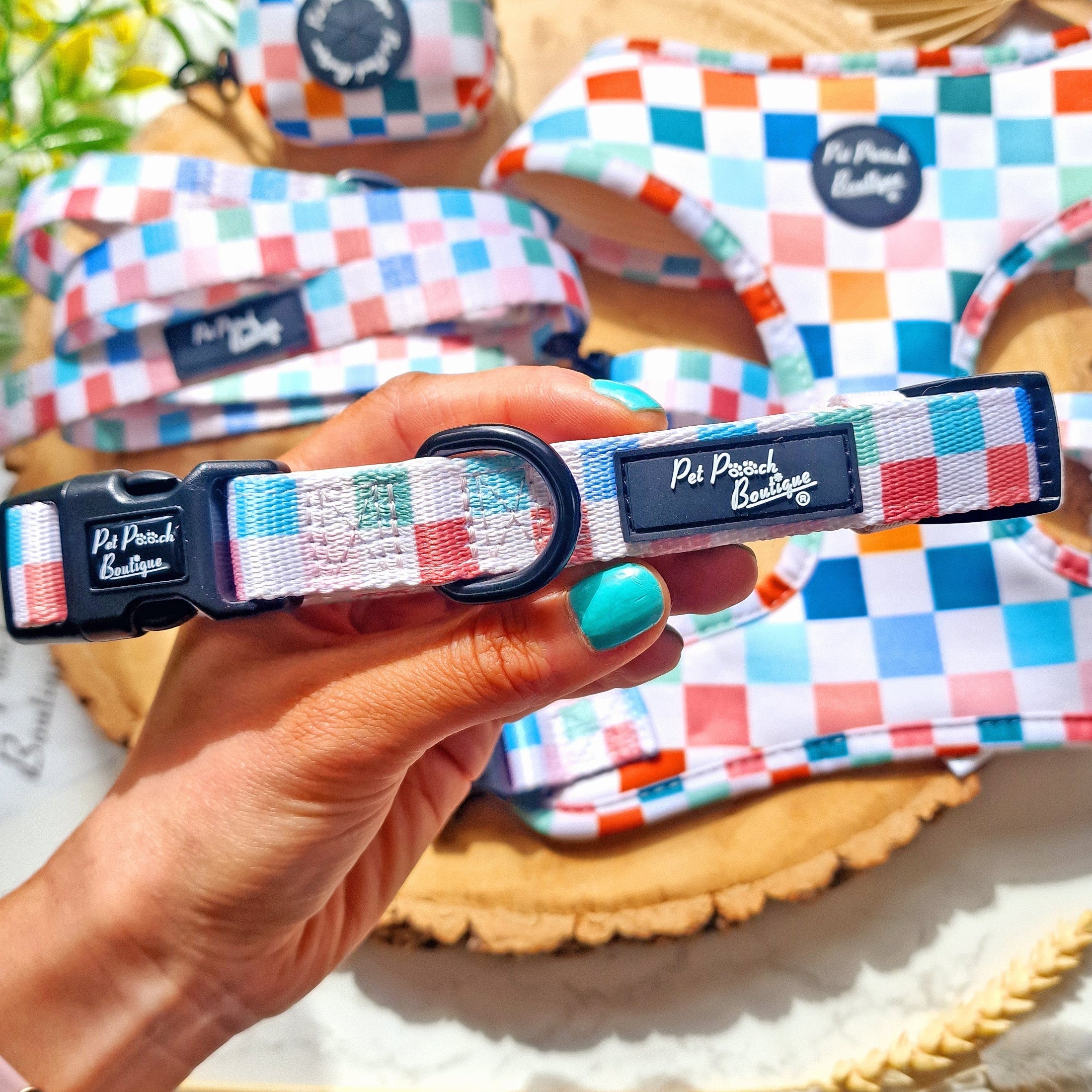 Chunky Check Dog Collar