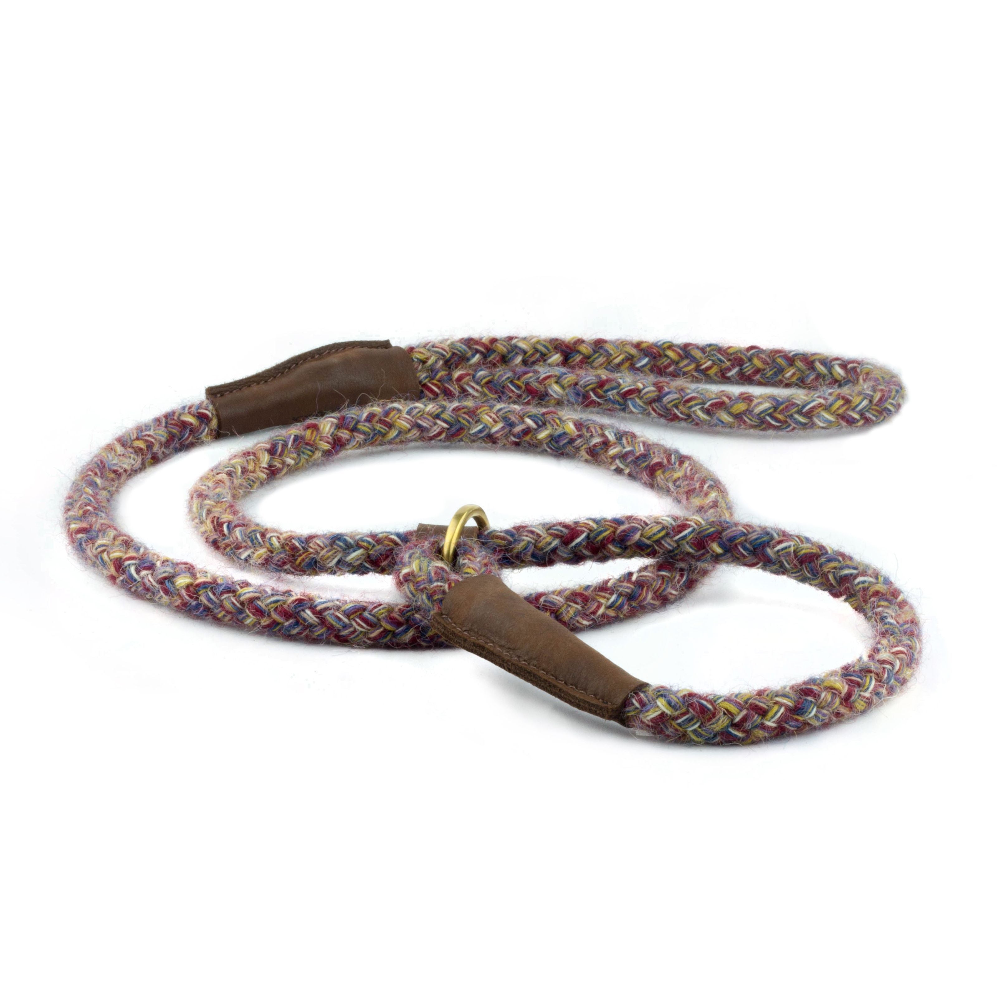 Purple Braided 100% British Wool Dog Slip Lead