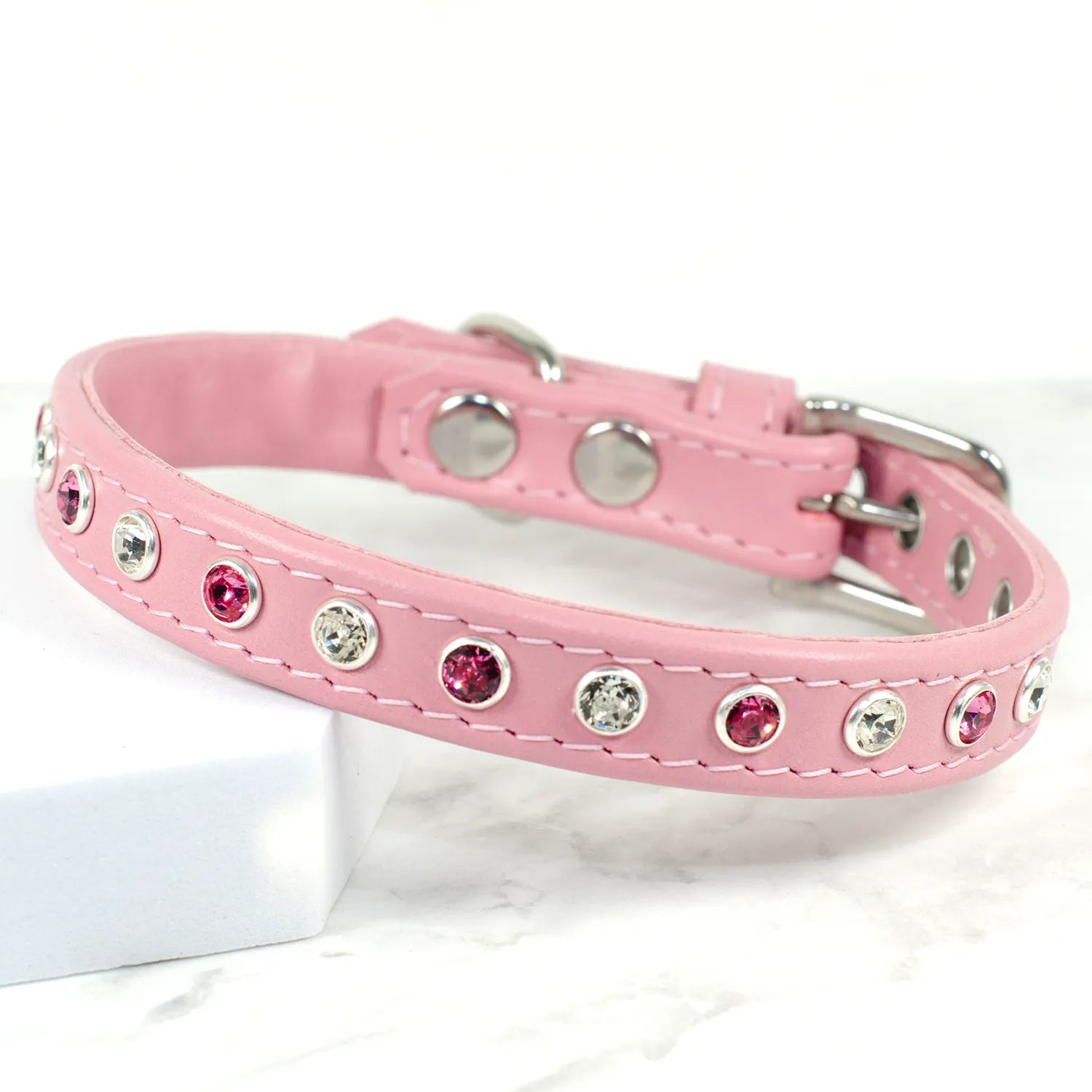 Straight Flush Diamante Dog Collar by Petiquette