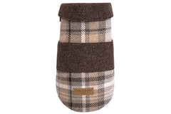 Bowl and Bone Brown Tweed Leaf Dog Coat | Luxury Dog Coats