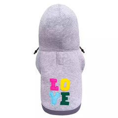 Bowl and Bone Love Grey Dog Hoodie