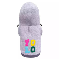 Bowl and Bone Yolo Grey Dog Hoodie