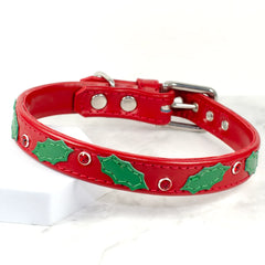 Holly Berry Festive Swarovski Dog Collar