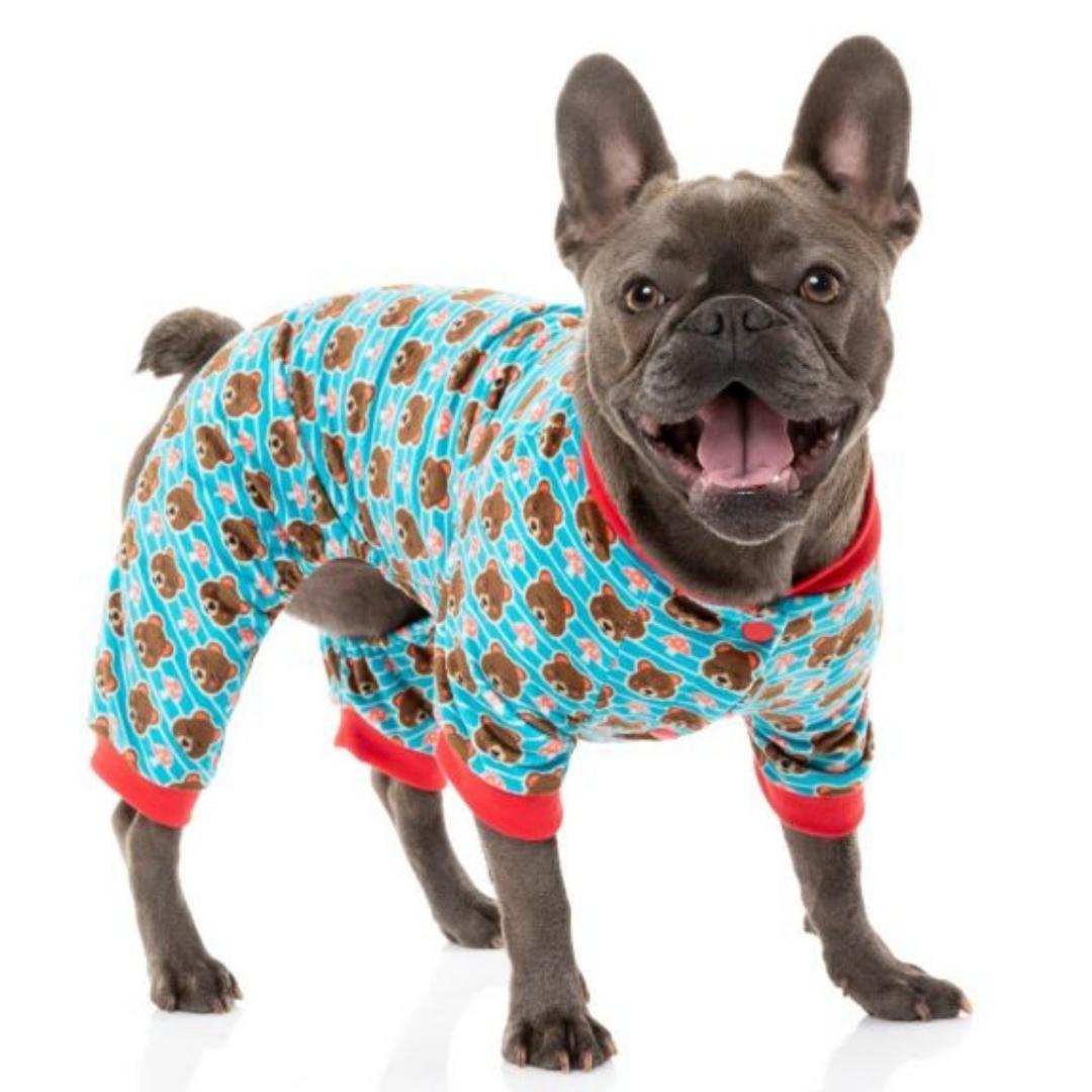 Fuzzyard Bed Bugs Dog Pajamas - Colorful Polyester PJs For Dogs With Snap Buttons (Size 1)
