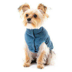 FuzzYard Mosman Corduroy Puffer Dog Jacket - Washed Blue