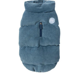 FuzzYard Mosman Corduroy Puffer Dog Jacket - Washed Blue