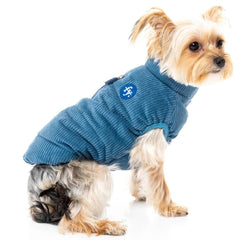 FuzzYard Mosman Corduroy Puffer Dog Jacket - Washed Blue