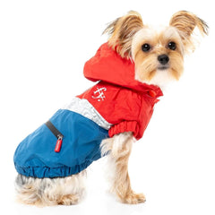 FuzzYard The Seattle Water Resistant Dog Raincoat - Red and Blue