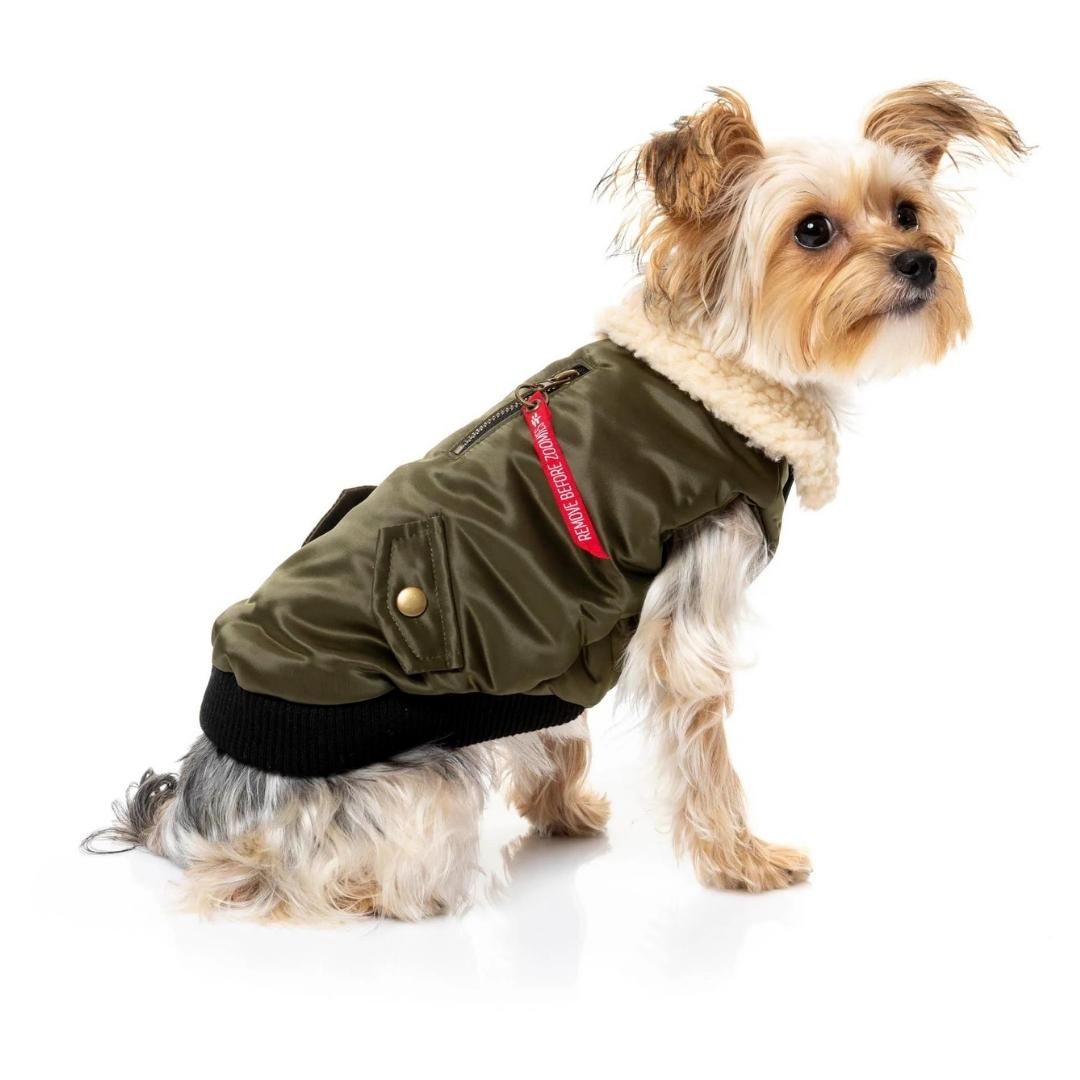 FuzzYard The Zoomie Bomber Jacket - Olive Green