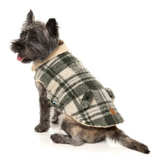 FuzzYard Lumberjack 25 Dog Jacket - Money Green / Cream