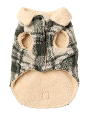 FuzzYard Lumberjack 25 Dog Jacket - Money Green / Cream