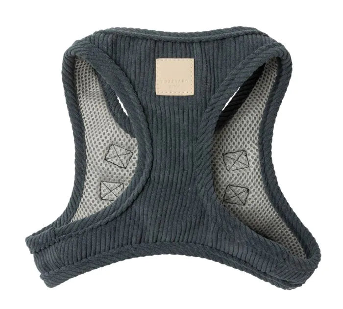 FuzzYard Life Corduroy Step-In Dog Harness In Slate Grey