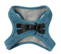 FuzzYard Life Corduroy Step-In Dog Harness In French Blue