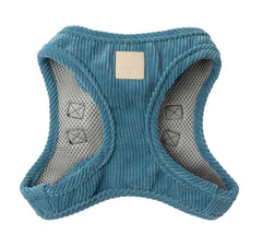 FuzzYard Life Corduroy Step-In Dog Harness In French Blue