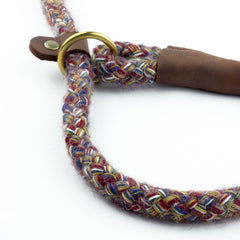 Purple Braided 100% British Wool Dog Slip Lead