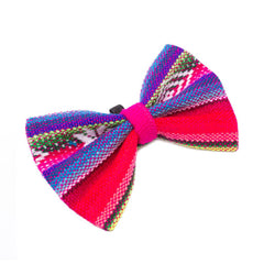 Hiro And Wolf Inca Pink Dog Bow Tie