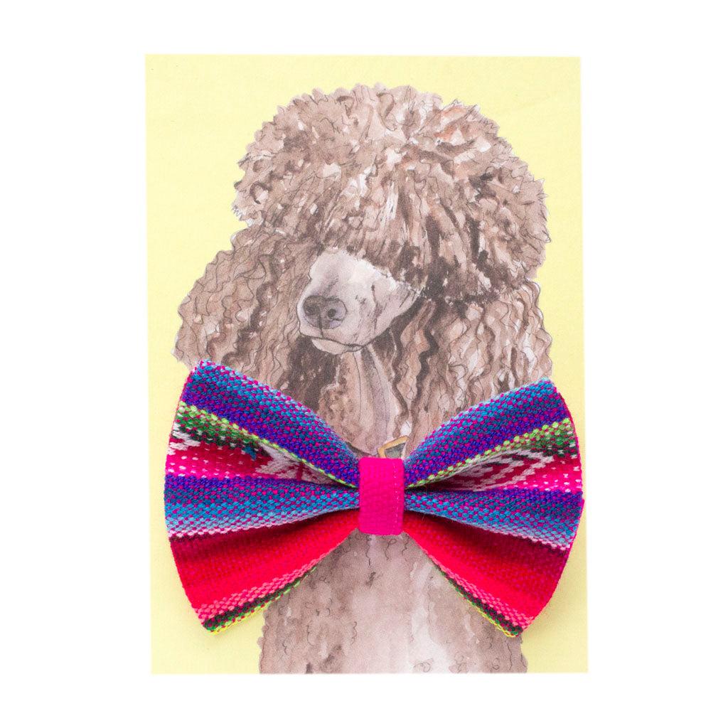 Hiro And Wolf Inca Pink Dog Bow Tie
