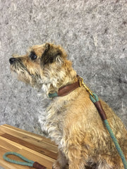 Green Tweed 100% British Wool Dog Collar and Lead