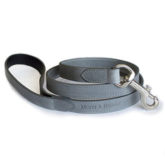 Mutts and Hounds Grey Leather Dog Lead