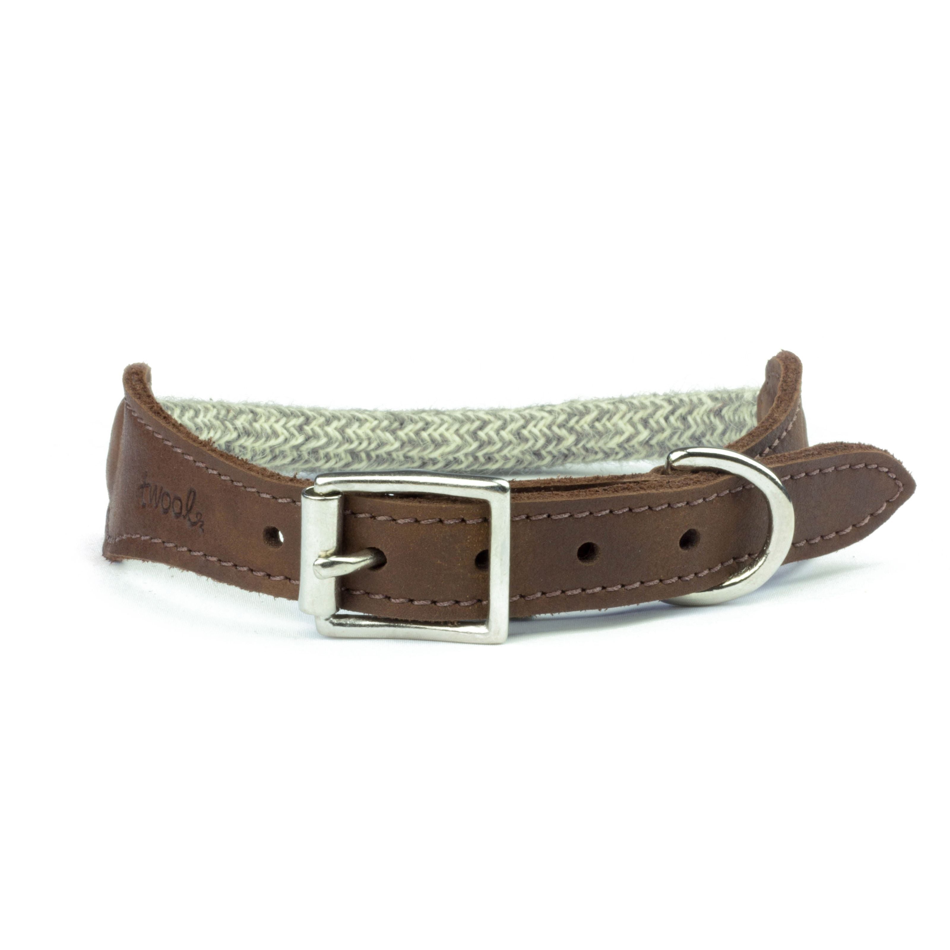 Grey Tweed 100% British Wool Dog Collar
